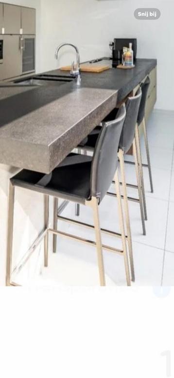 Barkrukken 3 stuks Zanotta Lio zwart leder beschikbaar voor biedingen