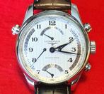 Luxe mechanisch horloge van Longines met complicaties, Overige merken, Leer, Staal, Polshorloge