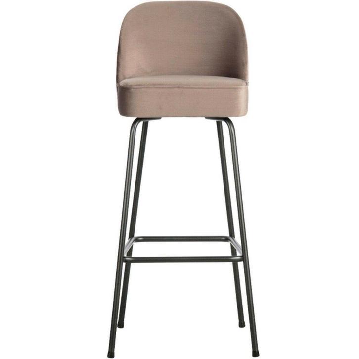 Barkruk Vogue Nougat 80 cm - BePureHome - 60%, Huis en Inrichting, Barkrukken, Nieuw, 60 tot 90 cm, Metaal, 3 krukken, Met voetsteun