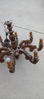 Kroon luster, Huis en Inrichting, Lampen | Kroonluchters, Ophalen, Gebruikt, Hout