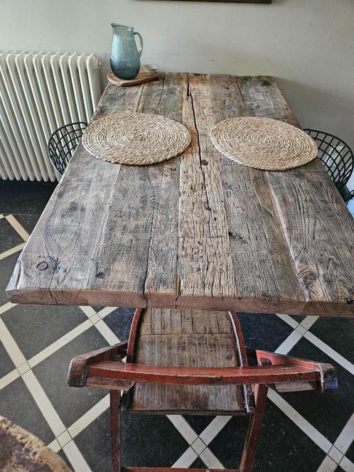 Massief eiken tafelblad, Huis en Inrichting, Tafels | Eettafels, Gebruikt, 50 tot 100 cm, 100 tot 150 cm, Vier personen, Rechthoekig