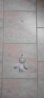 Halsketting met veren, Handtassen en Accessoires, Kettingen, Verzenden, Wit, Zo goed als nieuw, Overige materialen