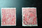 deux timbre one penny rouge roi George V, Enlèvement ou Envoi