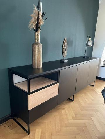 Set: dressoirkast + tv-meubel in hout/zwart – als nieuw beschikbaar voor biedingen