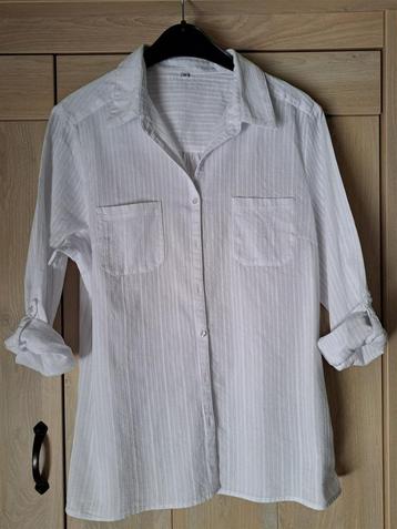 Blouse met lange mouwen wit maat 46 (kleine maat) beschikbaar voor biedingen