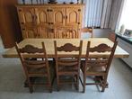 Massief eiken eetplaats te koop, kleur naturel, Ophalen of Verzenden, Gebruikt, Klassiek, 4 tot 6 stoelen