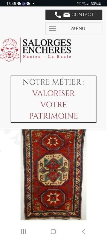 Tapis kazak 0489 37 77 05  disponible aux enchères