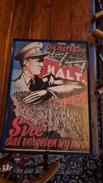 mooie 2de wereldoorlog poster in kader, Verzamelen, Ophalen