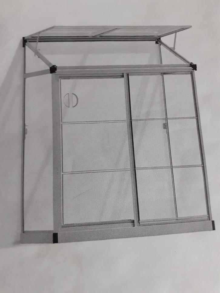 NIEUW & ONGEBRUIKT: Aluminium aanbouwkas 0,8m² (2 stuks), Jardin & Terrasse, Serres, Neuf, Serre murale, Aluminium, Polycarbonate