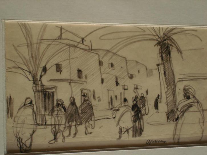 Isidoor baron OPSOMER houtskool potlood /papier Orientalisme, Antiek en Kunst, Kunst | Schilderijen | Klassiek, Ophalen of Verzenden