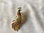 Pauw broche kleurrijke opsteek speld, Handtassen en Accessoires, Broches, Ophalen of Verzenden, Koper