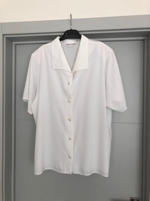 Witte blouse / maat 52, Kleding | Dames, Grote Maten, Zo goed als nieuw, Blouse of Tuniek, Wit, Ophalen of Verzenden