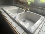 Evier retro faience avec robinet laiton retro, Doe-het-zelf en Bouw, Ophalen, Zo goed als nieuw, Kraan