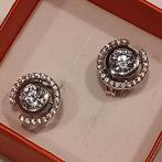 Dames oorbellen pure zilver 925 met steentjes, Ophalen of Verzenden, Zo goed als nieuw, Zilver, Zilver