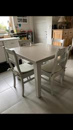 Landelijke keukentafel met 4 stoelen, Gebruikt, Ophalen