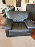 Lederen Zetel, Huis en Inrichting, Zetels | Zetels en Chaises Longues, Ophalen, Gebruikt, Eenpersoons, Minder dan 150 cm