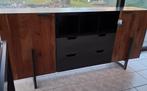 Acacia + metalen dressoir van 195 x 90  40. Waarde 1200€, Huis en Inrichting, Kasten | Dressoirs, Metaal