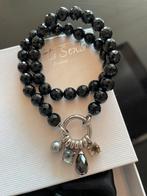 Ti Sento ketting met hanger zwart, Handtassen en Accessoires, Ophalen of Verzenden, Zo goed als nieuw, Zwart