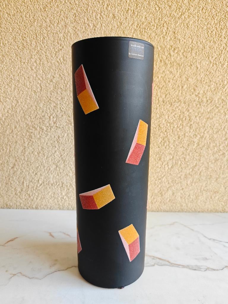 Vase en verre noir, design collection HWC de Sottsass, 70s, Moins de 50 cm, Comme neuf, Verre, Noir