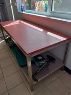 Table en inox avec lame de coupe rouge, Bricolage & Construction, Enlèvement, Comme neuf, 70 à 120 cm
