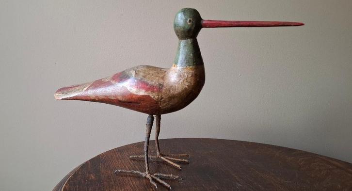 oude houten strandloper-lokeend-lokaasvogel - decoy, Antiek en Kunst, Curiosa en Brocante, Ophalen of Verzenden