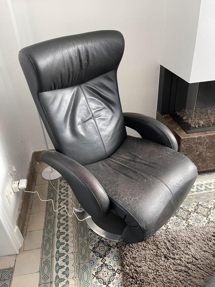 Relax Fauteuil LEOLUX Helical elektrisch verstelbaar, leder, Huis en Inrichting, Fauteuils, Gebruikt, Leer, Ophalen