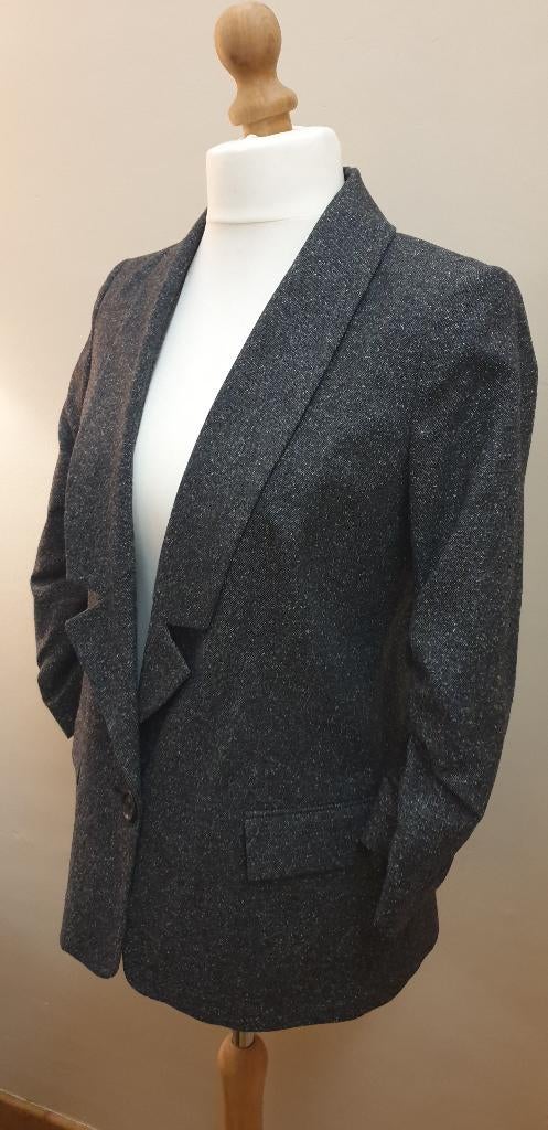 NIEUW artikel : Naf Naf 50% wollen jas - Maat 42, Kleding | Dames, Jassen | Winter, Nieuw, Maat 42/44 (L), Grijs, Ophalen of Verzenden