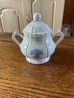 Sucrier ancien Hemriot Quimper– Faïence blanche–Décor floral, Ophalen of Verzenden