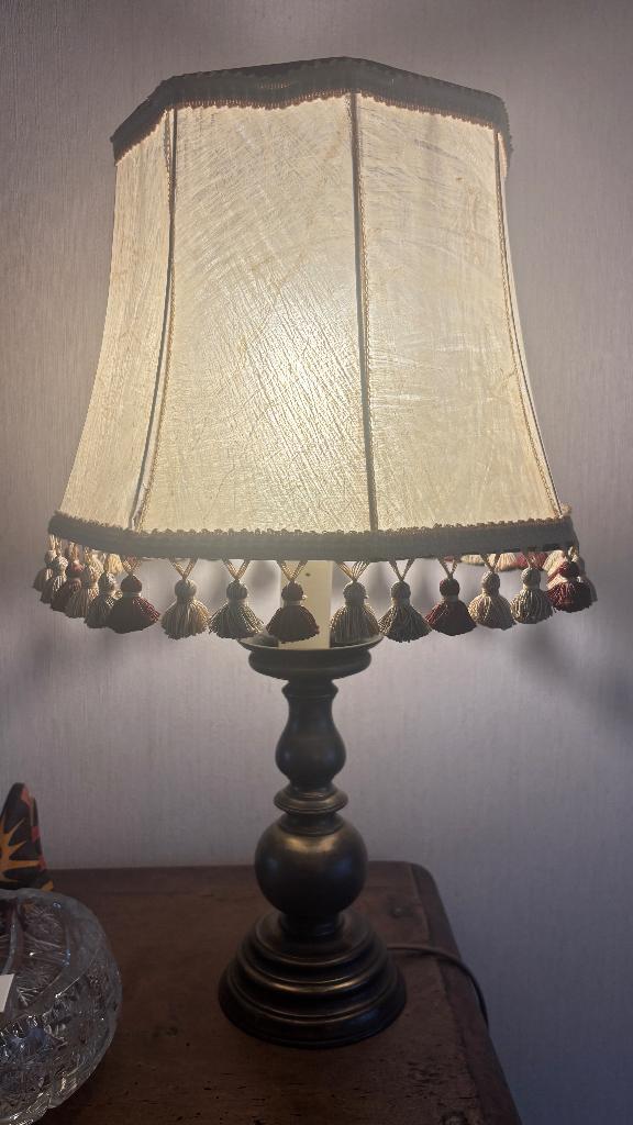 Antieke lamp uit tin, Huis en Inrichting, Lampen | Tafellampen, Zo goed als nieuw, Minder dan 50 cm, Overige materialen, Ophalen