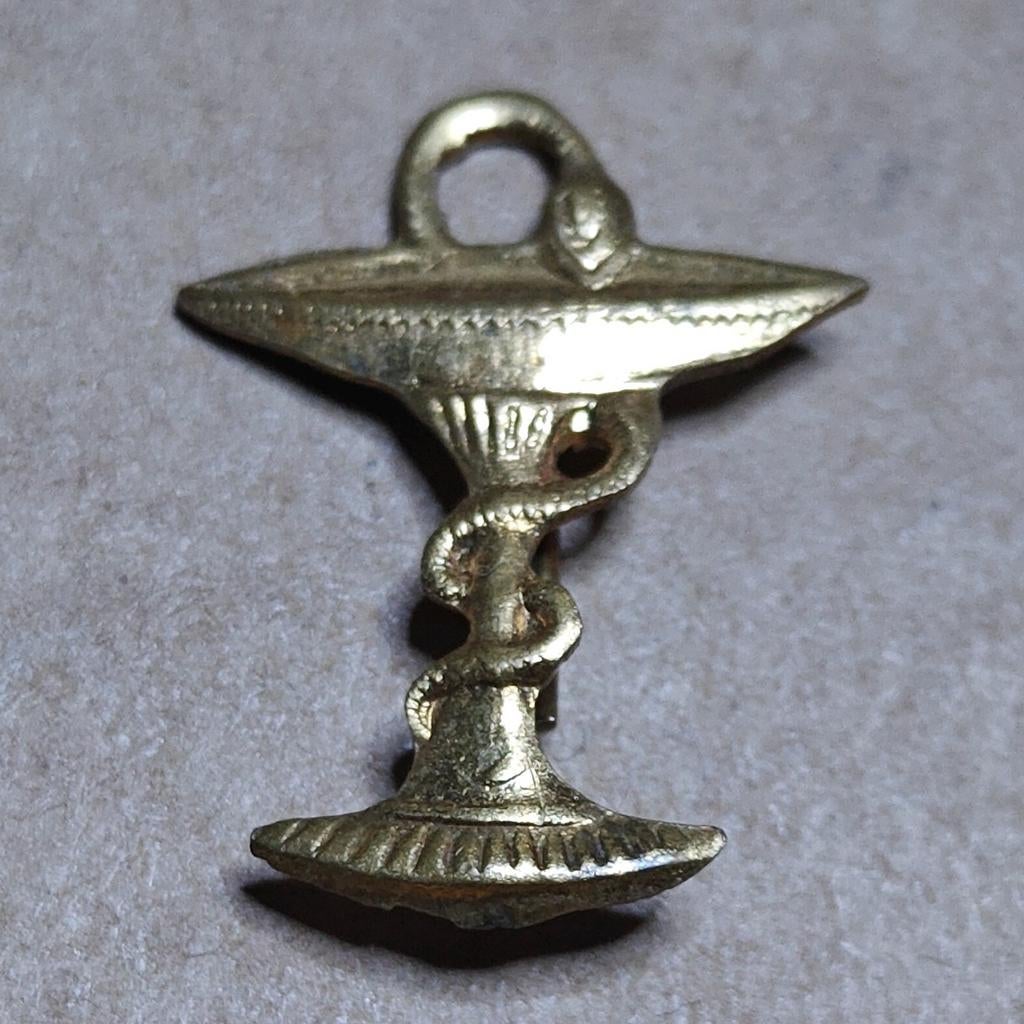 Pharmacien soviétique ukrainien Serpent et calice Medic Medi, Collections, Enlèvement ou Envoi, Armée de terre, Emblème ou Badge