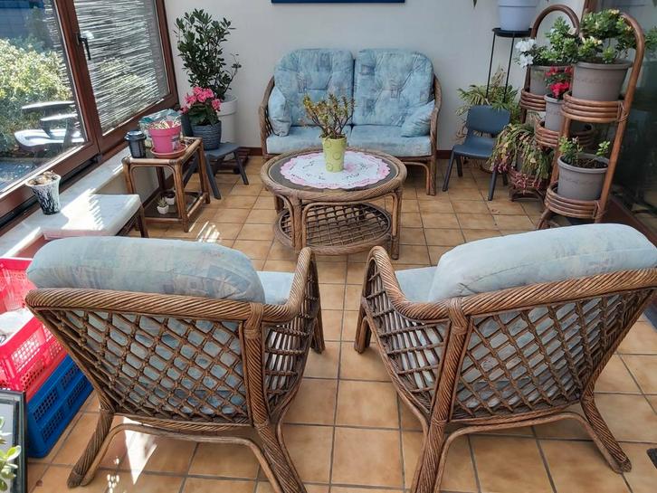 Mooi rotan salonnetje, Tuin en Terras, Tuinsets en Loungesets, Rotan, Ophalen