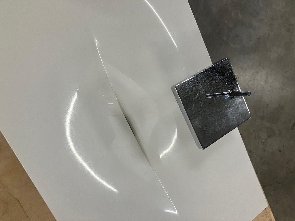 Dubbele lavabo (modern) wit - Eeklo, Bricolage & Construction, Sanitaire, Enlèvement, Utilisé, Pierre, Lavabo