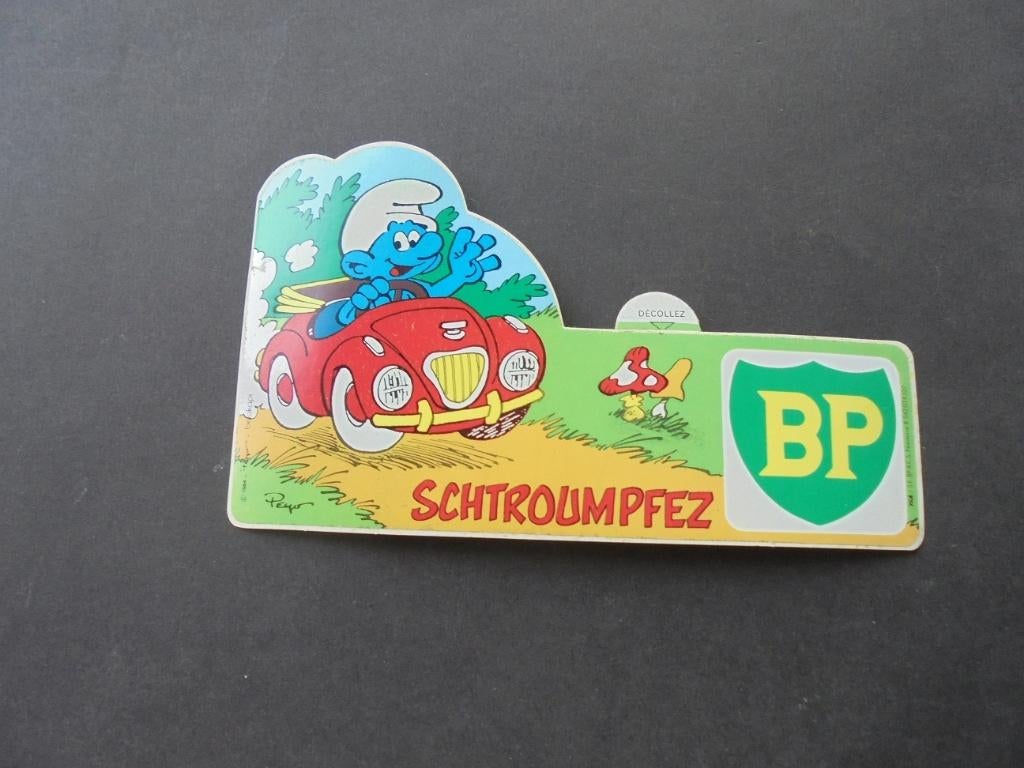 Autocollant Schtroumpfs BP, Collections, Envoi, Schtroumpfs, Neuf, Image, Affiche ou Autocollant