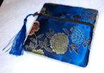 tas chinees brokaat geborduurd zijden tasje, Ophalen of Verzenden, Nieuw, Blauw, Avondtasje