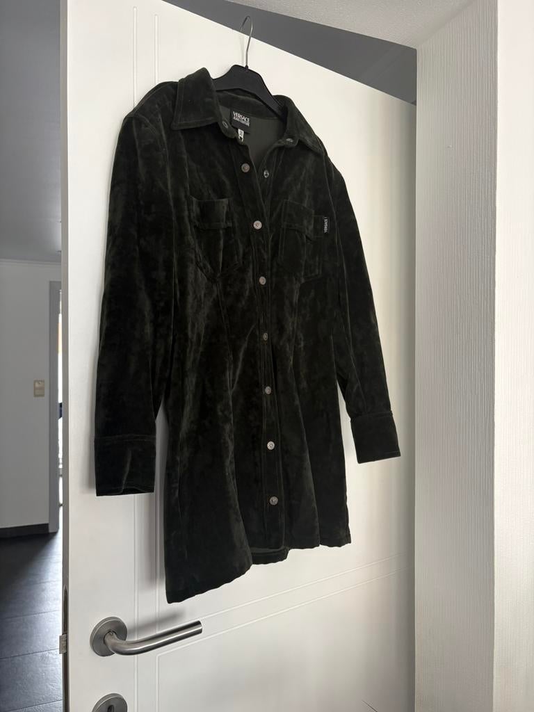 Vintage VersaceJeansCouture Velour Shirt/Jacket Ittierre Era, Ophalen of Verzenden, Nieuw, Maat 36 (S), Groen