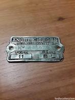 Plaque constructeur Citroën Traction 11BL, Enlèvement ou Envoi, Avant, Citroën