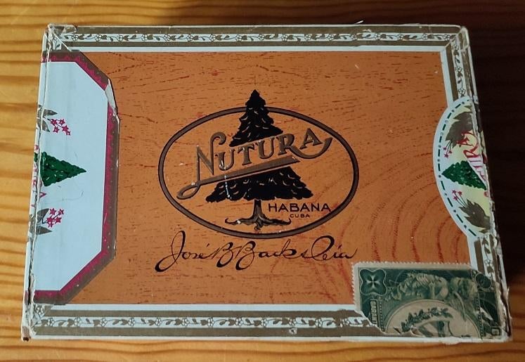 Sigarenkist Nutura, leeg, Verzamelen, Ophalen of Verzenden, Gebruikt, Tabaksdoos of Verpakking