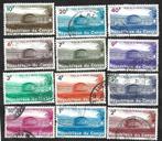 12 Postzegels Rep. Congo 1964 National Palace, Leopoldville, Ophalen of Verzenden, Gestempeld, Plaats of Gebouw
