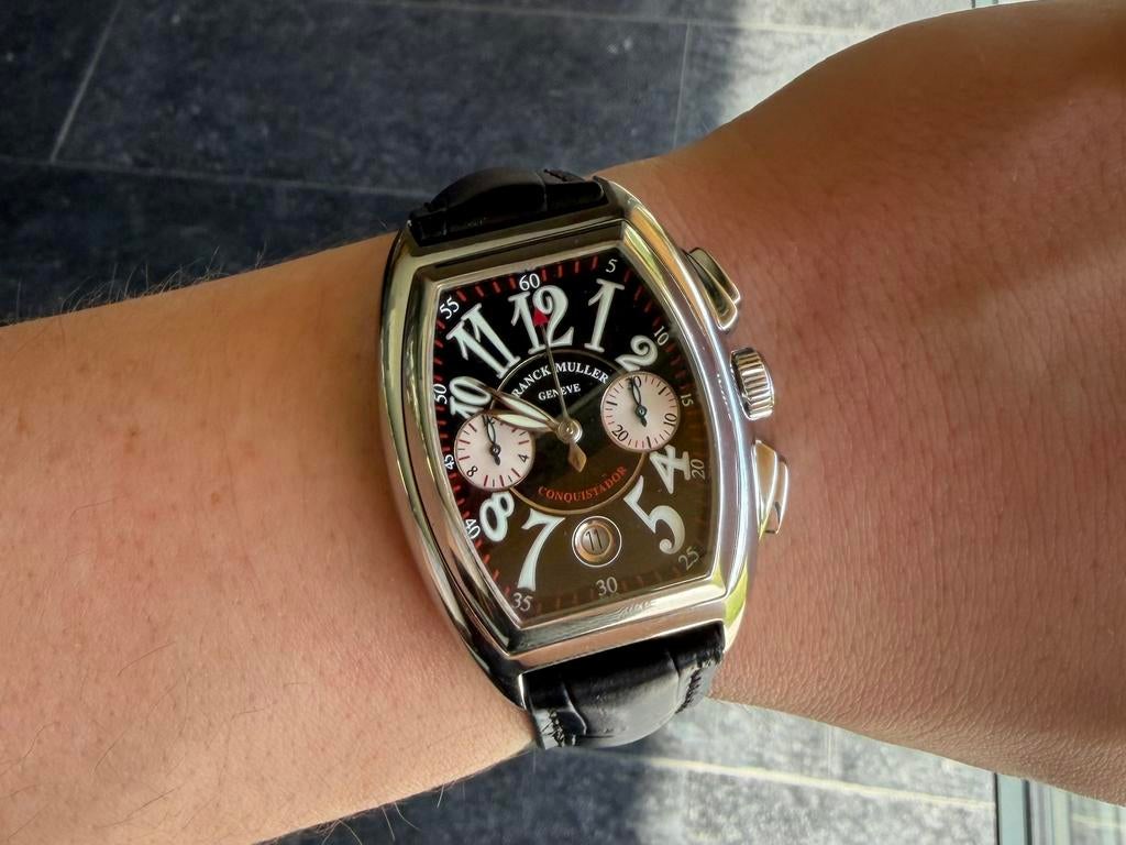 Franck Müller Conquistador Chrono 8001/CC, Staal, Staal, Polshorloge, Zo goed als nieuw