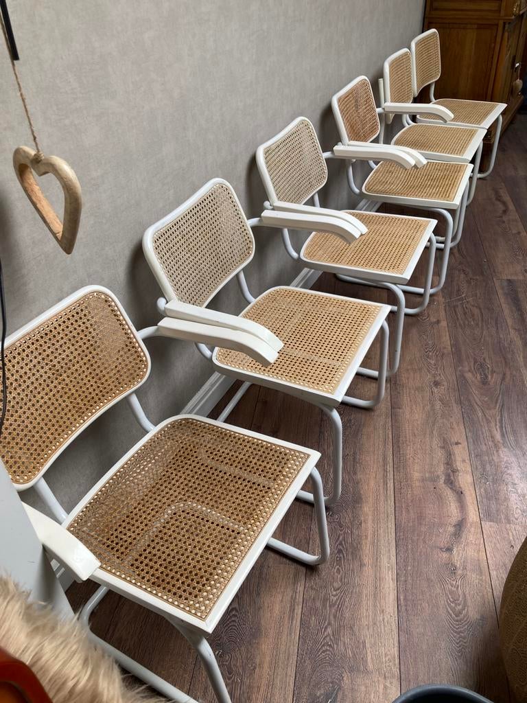 Stoelen Marcel Breuer Cesca: 4 met leuning-2 zonder, Ophalen, Zo goed als nieuw