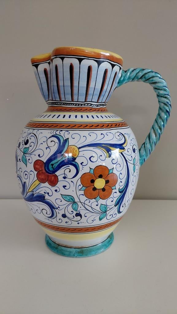 Prachtige Vieux Deruta Italie kruik / vaas - 32 cm hoog, Ophalen of Verzenden