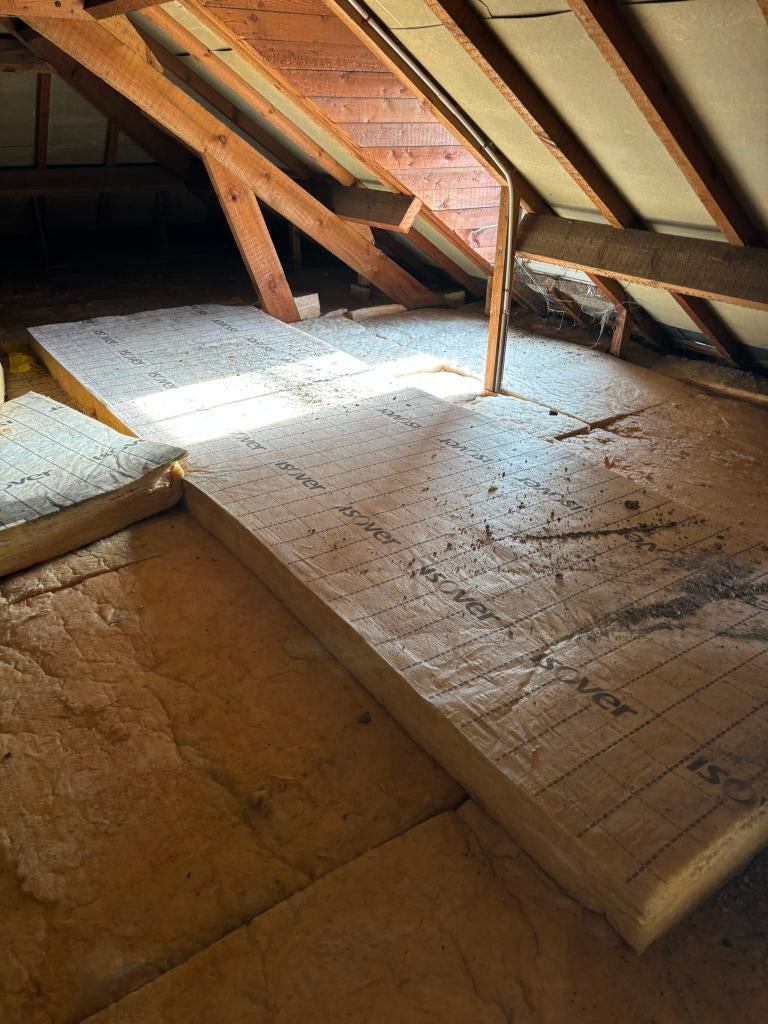 Gebruikte Isover glaswol isolatie 13 cm – ca. 92 m² – €150, Doe-het-zelf en Bouw, Isolatie en Afdichting, Gebruikt, 12 cm of meer