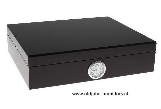 HUMIDOR GERMANUS ZWART 26 x 22,3 x 6,2 cm  - 30 sigaren  h44, Verzamelen, Rookartikelen, Aanstekers en Luciferdoosjes, Nieuw, Tabaksdoos of Verpakking
