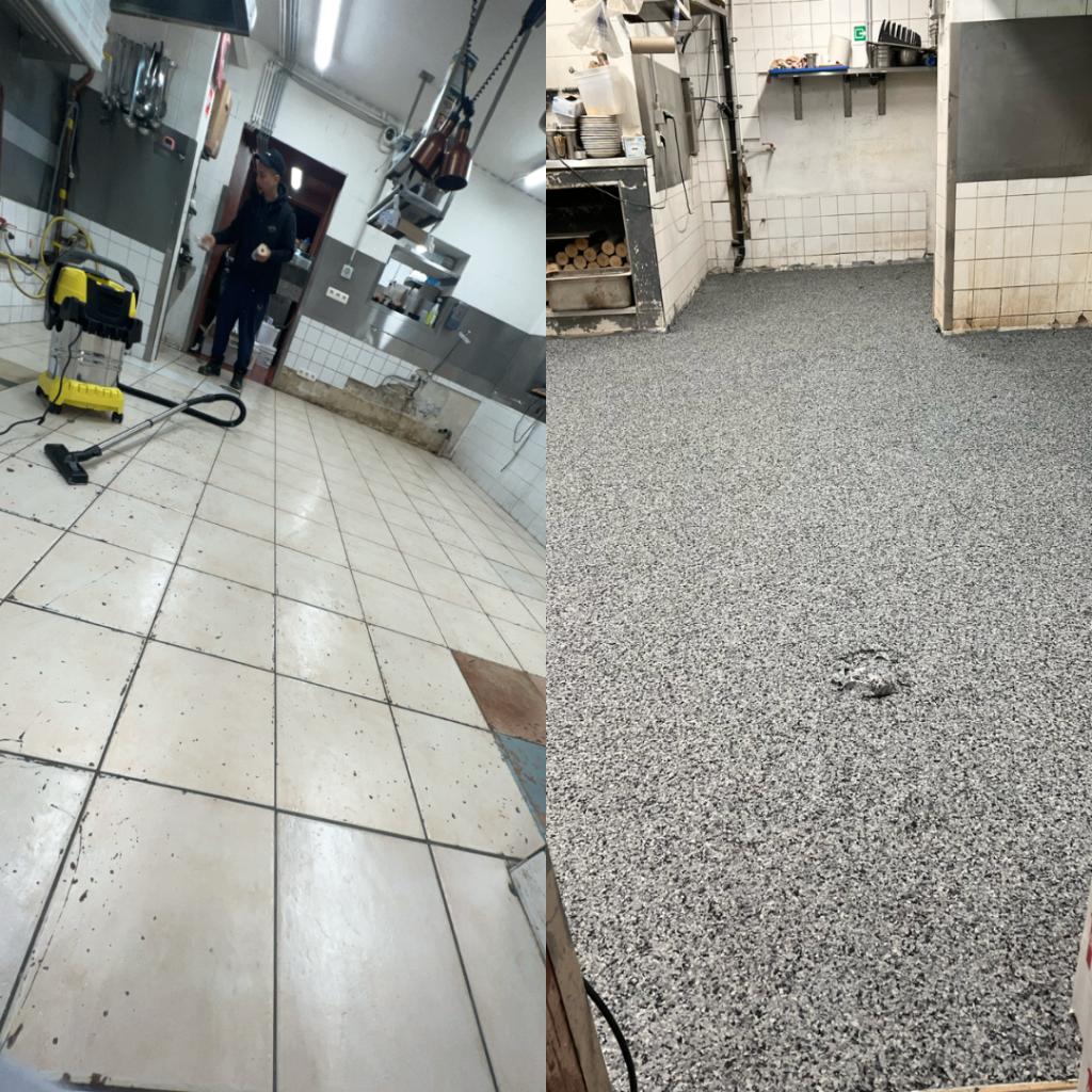 Rénovation de sol en résine époxy, Enlèvement