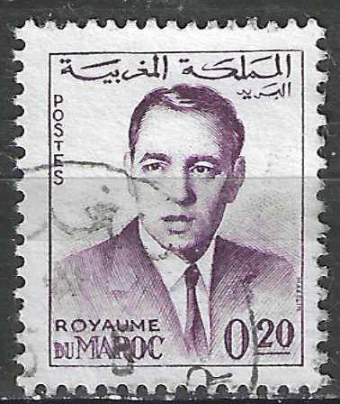 Maroc 1962-1965 - Yvert 440 - Roi Hassan - 0,20 c (ST), Timbres & Monnaies, Timbres | Afrique, Affranchi, Maroc, Envoi