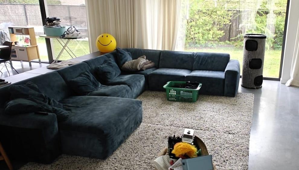 Hoekzetel met lounge, Maison & Meubles, Canapés | Salons, Utilisé, Banc d'angle, Quatre personnes ou plus, 300 cm ou plus, 150 cm ou plus