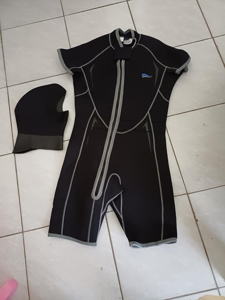 duikpak watersportpak maat smal in neopreen met hood, Watersport en Boten, Watersportkleding, Zo goed als nieuw, Overige typen