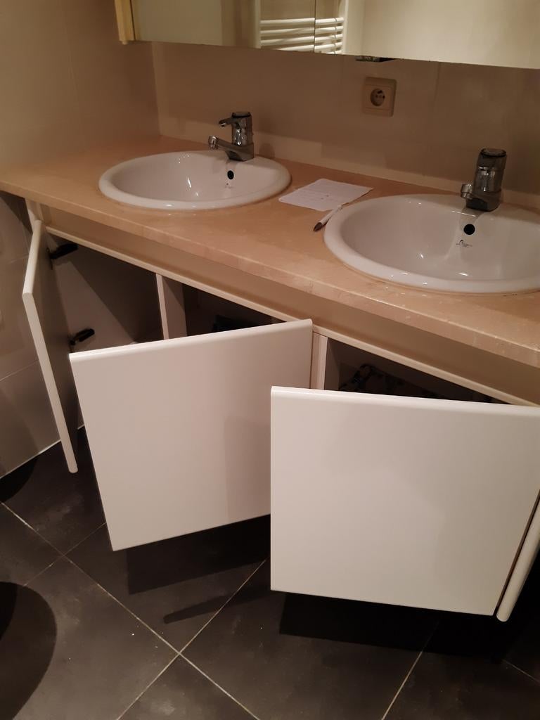 2 vasques avec plateau en pierre naturelle, Maison & Meubles, Enlèvement