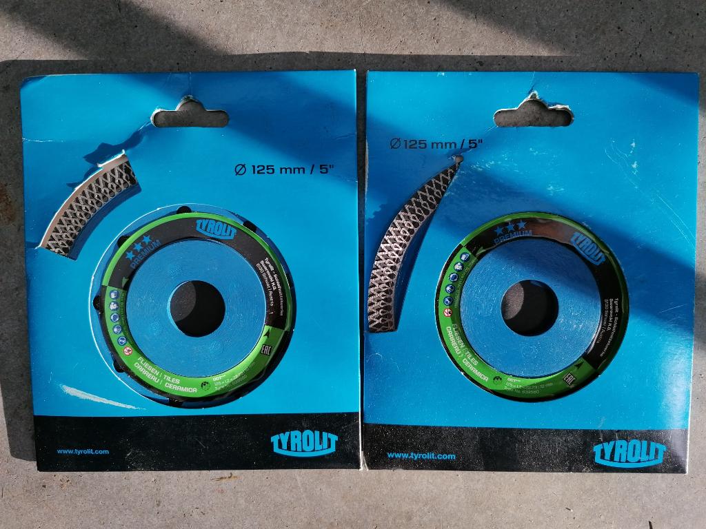 diamantschijf, verlengdraad, knielappen, Ophalen