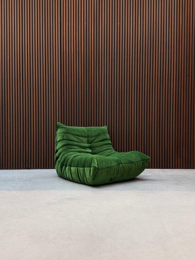 Originele Ligne Roset Togo - Velvet green Nobilis, Antiek en Kunst, Antiek | Meubels | Stoelen en Sofa's, Ophalen of Verzenden
